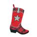 Northlight Seasonal 18.5" Country Rustic & Black Plaid Cowboy Boot Christmas Stocking Polyester/Burlap/Jute in Red | 18.5 H x 12 W in | Wayfair