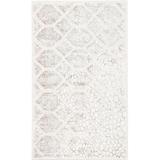 White 36 x 0.43 in Indoor Area Rug - Dakota Fields Geometric Handmade Tufted Ivory Area Rug Viscose/Wool | 36 W x 0.43 D in | Wayfair