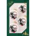 The Holiday Aisle® 2 5/8" (67mm) Seamless Glass Ornament 4 Pieces, Decorated Designer Heirloom Porcelain Glass in White | 9 H x 3 W x 6 D in | Wayfair