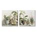 Winston Porter Succulent House Plants Country Charm Green Brown by Danhui Nai - 2 Piece Graphic Art Print Set Canvas in Gray/Green | Wayfair