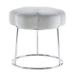 Mercury Row® Bonview Flower Upholstered Velvet Metal Accent Stool Metal in Gray | 17.75 H x 18 W x 18 D in | Wayfair