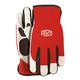FELCO Arbeitshandschuhe mit Leder 702S (Größe S, Innenhand + Finger mit Leder, Handschuhrücken aus Spandex, atmungsaktives Material, rot/weiß) FELCO 702S