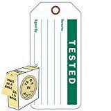 TESTED Tags 6-1/4 x 3 White Vinyl Dispenser Roll - Box of 100