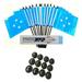 Pack of 12 4 x6 Micronesia Polyester Miniature Office Desk & Little Table Flags 1 Dozen 4 x 6 Micronesian Small Mini Handheld Waving Stick Flags with 12 Flag Bases (Flags with Stands)