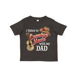 Inktastic I Listen to Country Music with My Dad Guitar and Hat Boys or Girls Toddler T-Shirt