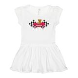 Inktastic Race Car Racing Bear Animal Girls Toddler Dress