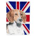 Carolines Treasures SC9858GF English Foxhound with English Union Jack British Flag Flag Garden Size Garden Size