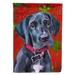 Black Great Dane Puppy Red Snowflakes Holiday Christmas Garden Flag