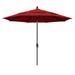 California Umbrella 11 ft. Fiberglass Market Umbrella Collar Tilt DV - Matted Black-Sunbrella-Jockey Red