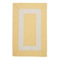 Colonial Mills 6 Yellow and White Braided Square Area Throw Rug