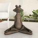 Pure Garden 7 Meditating Frog Garden Statue Bronze