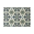 GDF Studio Phoebe Outdoor 5 3 x 7 Medallion Area Rug Ivory and Blue