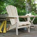 Beige Natural Wood Foldable Adirondack Outdoor Patio Chair