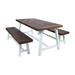 Christopher Knight Home Carlisle Acacia Outdoor 3-piece Dining Set by Sandblasted Dark Brown+White Rustic Metal Industrial Modern & Contemporary