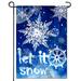 Anley Double Sided Winter Snowflake Garden Flag Let It Snow Decorative Garden Flags - 18 x 12.5 Inch