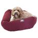 Majestic Pet Sherpa Poly/Cotton Bagel Pet Bed for Dogs Calming Dog Bed Washable Medium Burgundy