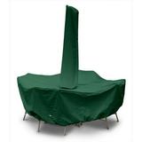 KoverRoos 61161 Weathermax 54 in. Round Table High Back Dining Set Cover with umbrella hole Forest Green - 88 Dia x 36 H in.