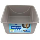 Petmate Basic Open Top Cat Litter Pan Plastic Cat Litter Box Jumbo Grey