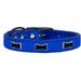 Mirage Pet 83-55 BLM10 Black Bone Widget Genuine Metallic Leather Dog Collar Blue - Size 10