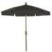 7.5 Hex Home Garden Tilt Umbrella 6 Rib Crank White with Black Vinyl Coated Weave Canopy