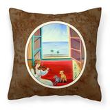 Italian Greyhounds and Violinist Fabric Decorative Pillow
