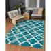 Unique Loom Nashville Indoor/Outdoor Trellis Rug Turquoise/Beige 5 1 x 8 Rectangle Geometric Traditional Perfect For Patio Deck Garage Entryway