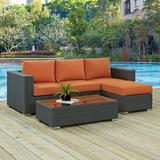 Modway Sojourn 3 Piece Outdoor Patio SunbrellaÂ® Sectional Set in Canvas Tuscan