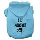 Mirage Pet 62-13-02 XXLBBL Lil Monster Screen Print Pet Hoodies Baby Blue - 2XL - Size 18