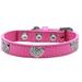 Mirage Pet 87-06 BPK20 Crystal Heart Dog Collar Bright Pink - Size 20