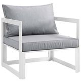 White Gray Fortuna Outdoor Patio Armchair