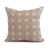 Simply Daisy 18 x 18 Rattan Geometric Geometric Print Outdoor Pillow Coral