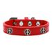 Mirage Pet 631-35 RD14 Peace Sign Widget Dog Collar Red - Size 14