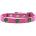 Mirage Pet 631-24 BPK20 Green Palm Tree Widget Dog Collar Bright Pink - Size 20