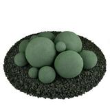Slate Green Ceramic Fire Balls | Mixed Set of 13