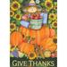 Toland Home Garden Scarecrow Harvest Fall Thanksgiving Flag Double Sided 28x40 Inch