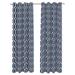 Jordan Manufacturing 54 x 84 Cayo Admiral Navy Lattice Grommet Semi-sheer Outdoor Curtain Panel (2 Pack)