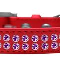 Mirage Pet Products Two-row Purple Crystal Dog Collar