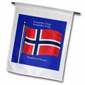 3dRose The flag of Norway on a blue background with the Kingdom of Norway in English and Norwegian - Garden Flag 12 by 18-inch