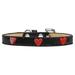 Mirage Pet 633-12 BK16 Red Glitter Heart Widget Ice Cream Dog Collar Black - Size 16
