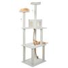 6-Foot Cat Tower - Napping Perches Cat Condo 9 Sisal Rope Scratching Posts Hanging Toys and Rope â€“ Cat Tree for Indoor Cats by PETMAKER (Ivory)