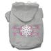 Mirage Pet Products Pink Snowflake Swirls Screenprint Pet Hoodies Grey Size L