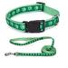 Two Tone Pawprint Matching Dog Collar & Leash Sets Stylish Paw Print Reinforced(Medium Green Combo - Collar & Lead)