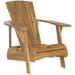Safavieh Vista Outdoor Adirondack Chair w/ Wine Glass Holder - Natural