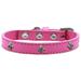 Mirage Pet Products 631-15 BPK14 Silver Fleur De Lis Widget Dog Collar Bright Pink - Size 14