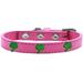 Mirage Pet 631-24 BPK10 Green Palm Tree Widget Dog Collar Bright Pink - Size 10