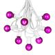 25 Foot G30 Outdoor Patio String Lights with 25 Purple Globe Bulbs â€“ Indoor Outdoor String Lights â€“ Market Bistro CafÃ© Hanging String Lights â€“ C7/E12 Base - White Wire