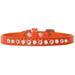 Mirage Pet Pearl and Clear Jewel Croc Dog Collar Orange Size 12