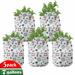 Lighthouse Grow Bags 5-Pack Nautical Wave Helms Heavyduty Fabric Pots with Handles for Plants 2 Sizes Indigo Red White by Ambesonne