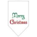 Merry Christmas Screen Print Bandana White Small