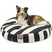 Majestic Pet | Vertical Stripe Round Pet Bed For Dogs Removable Cover Navy Blue Medium